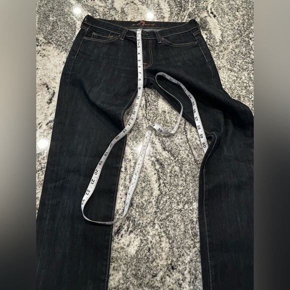 7 FOR ALL MANKIND ROXANNE JEANS Size 27 NAVY SLEEK CLASSIC POLISHED TIMELESS - Picture 6 of 10
